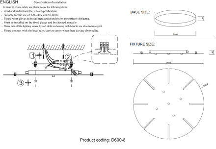 Потолочная база Crystal Lux D600-8 GOLD