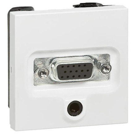 Розетка аудио/видео HD15+Jack3.5 Legrand Valena белая 770082