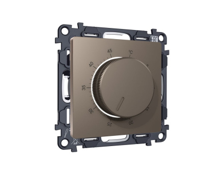 Комплект механизма терморегулятора с датчиком для теплого пола с подсветкой 16A-250V Alfa Темная бронза матовый Quant Ambrella Volt MA635710 (AP6357, VM1381)