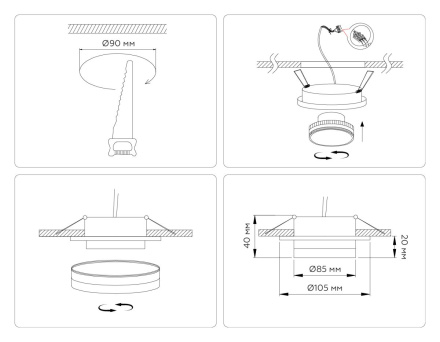 Встраиваемый светильник Ambrella Light Techno spot GX53 Acrylic tech TN5214