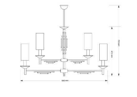 Люстра на штанге Kutek Fellino FEL-ZWL-4(P/A)KR