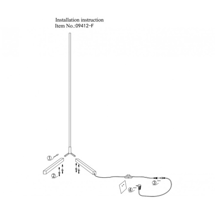 Торшер Kink Light Альбер 09412-F,19