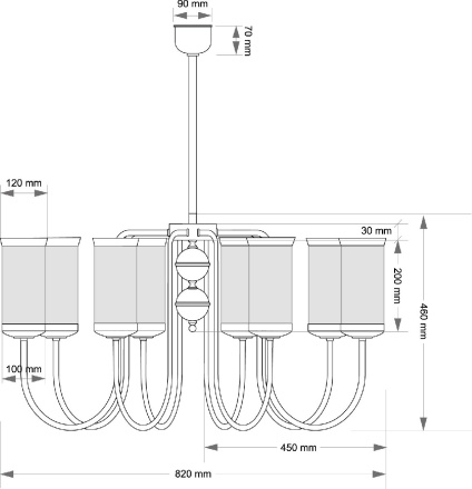 Люстра на штанге Kutek Olzano OLZ-ZW-8(P)