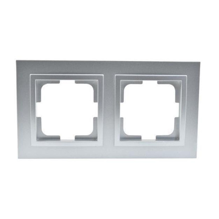 Рамка на 2 поста Mono Electric Despina серебро 102-210000-161
