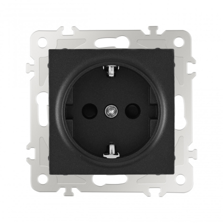 Розетка с заземлением и шторками Arte Milano 206.40-1.black