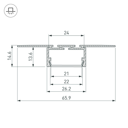 Профиль Arlight PLS-LOCK-H15-T-HIDE-3000 042807