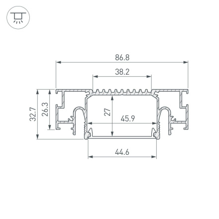 Профиль Arlight STRETCH-41-CEIL-CENTER-2000 WHITE 053527