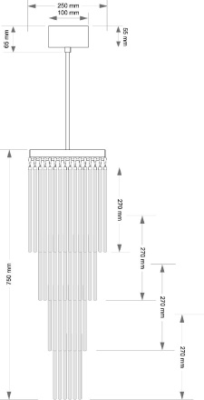 Люстра на штанге Kutek Filago FIL-ZW-10(BN)250/270