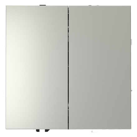 Перекрестный переключатель встраиваемый Voltum S70 двухклавишный 10А, (сталь) VLS020505