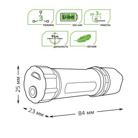 Фонарь ручной Gauss GF207