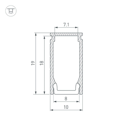 Алюминиевый профиль Arlight LINE-1019-2000 ANOD 053426