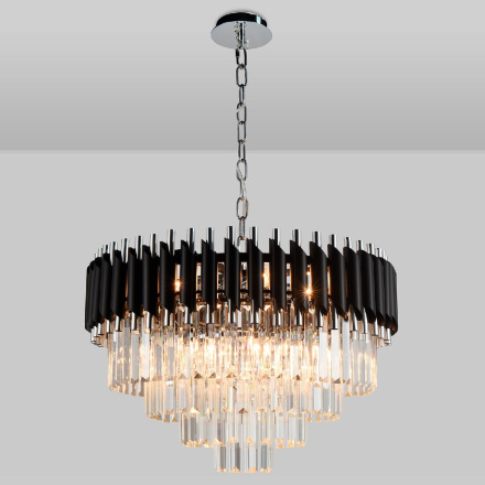 Подвесная люстра Natali Kovaltseva DARIAN 76017/10C CHROME BLACK