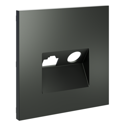 Накладка для розетки TV+RJ45 кат. 6 Voltum S70 (титан) VLS002706