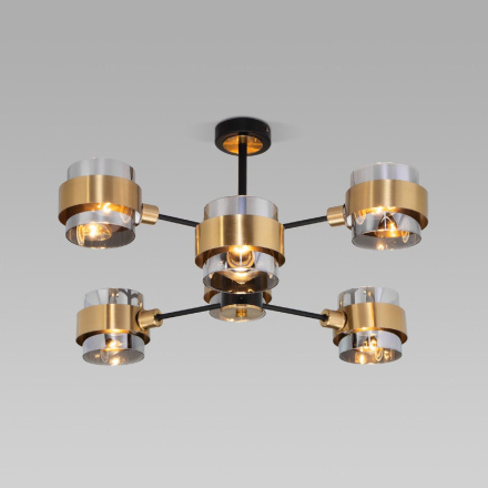 Люстра на штанге Eurosvet Arcada 70127/6 черный/дымчатый a060652