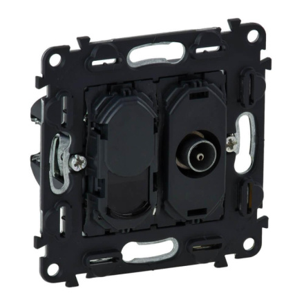 Розетка TV-+ RJ45 Legrand Valena Мех In Matic c топологией звезда 753055