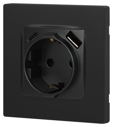 Розетка со шторками с USB type-A+C Эра 12-4108-12 Б0067700