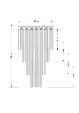 Каскадная люстра Kutek Filago FIL-PLM-7(P)450/270