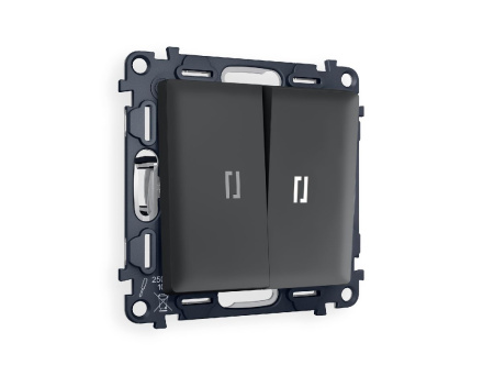 Комплект механизма 2-кл выключателя с подсветкой Ambrella Volt Alfa MA904015