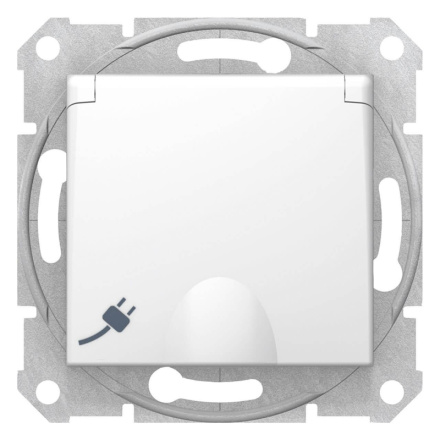 Розетка Schneider Electric Sedna с з/к со шторками и крышкой 16A 250V SDN3100521