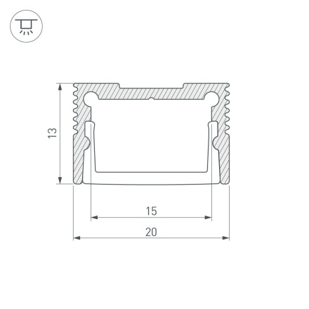 Алюминиевый профиль Arlight SL-SLIM20-H13-2000 WHITE 037113