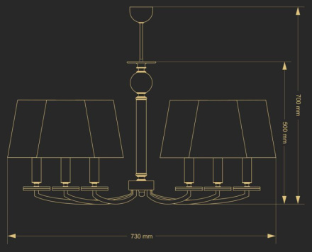 Люстра на штанге Kutek Rossano ROS-ZW-6(BN/A)