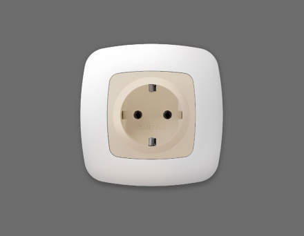 Лицевая панель для розетки с/з Ambrella Volt Omega OP3260