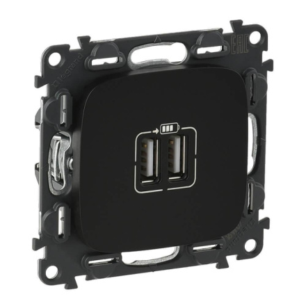 Розетка USB двойная Legrand Valena Allure 240V/5V 1500mA антрацит 754998