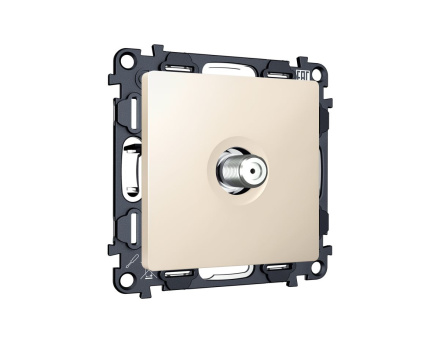 Комплект механизма TV розетки SAT 5-2400MHz 3.5dB Alfa Бежевый матовый Quant Ambrella Volt MA333050 (AP3330, VM215)