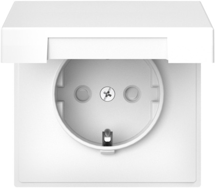Розетка с заземл. со шторк. с крышк., 16А, IP20, механизм, быстрозажим. клем. Systeme Electric ArtGallery Белый GAL000146S