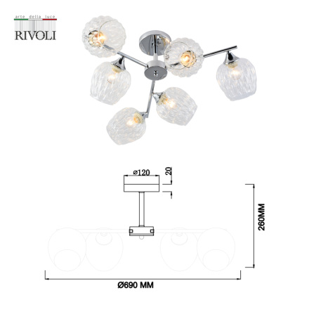 Люстра на штанге Rivoli Arlene 3139-306 Б0055390