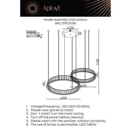 Подвесная люстра Aployt Oriann APL.076.03.80