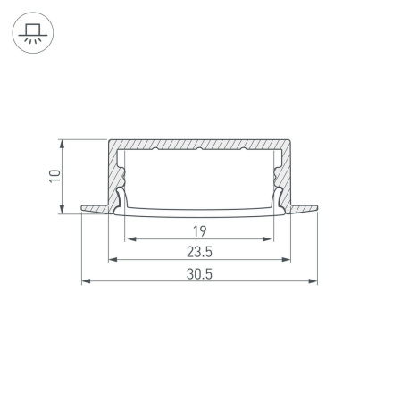 Алюминиевый профиль с экраном Arlight ARH-Wide-F-H10-2000 Anod+Opal 036769