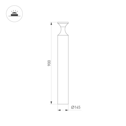 Ландшафтный светильник Arlight LGD-LONDARI-BOLL-H900-12W Warm3000 (BK, 125 deg, 230V) 050726