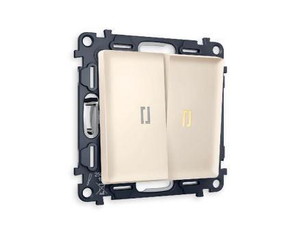 Комплект механизма 2-кл проходного выключателя с подсветкой Ambrella Volt Alfa MA324030