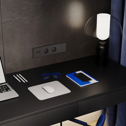 Рамка на 4 поста Voltum S70 VLS100408 (черный матовый)