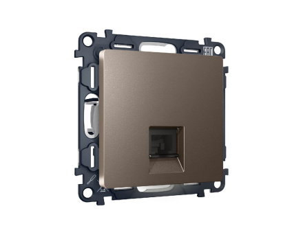 Комплект механизма телефонной розетки RJ-11(4P4C) со шторкой Ambrella Volt Alfa MA642030