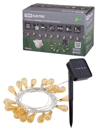 Гирлянда на солнечных батареях TDM Electric Бусины ССГ SQ0330-0117