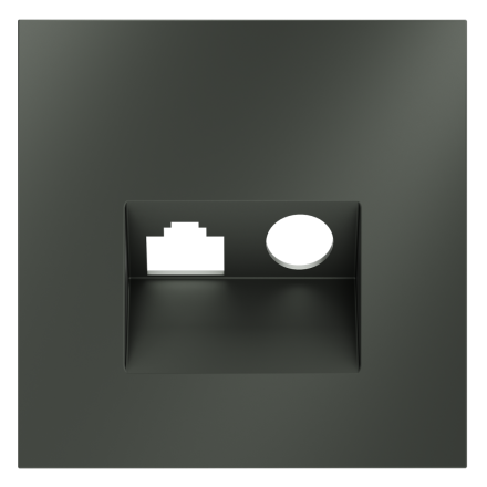 Накладка для розетки TV+RJ45 кат. 6 Voltum S70 (титан) VLS002706