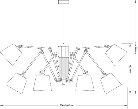 Люстра на штанге Kutek Tadea TAD-ZW-6(BN/A)