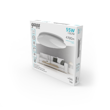 Настенно-потолочный светильник Gauss Basic Space Stone 995438260