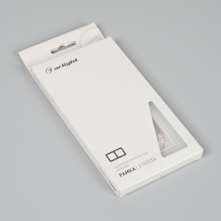 Рамка на 2 поста стеклянная Arlight FRM-OMALI-SFGS-2-WH 049708