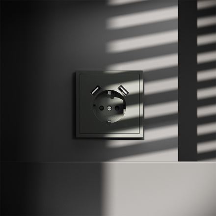 Розетка с USB, А+А Voltum S70 VLS040406 (титан)