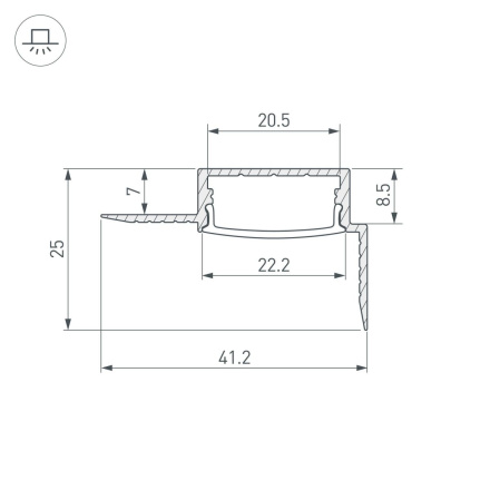 Профиль Arlight FANTOM-W20-H10-EDGE-2000 ANOD 054183