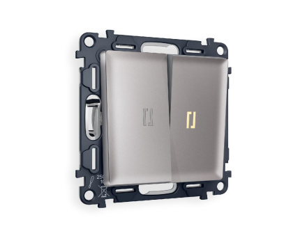 Комплект механизма 2-кл проходного выключателя с подсветкой Ambrella Volt Alfa MA504030