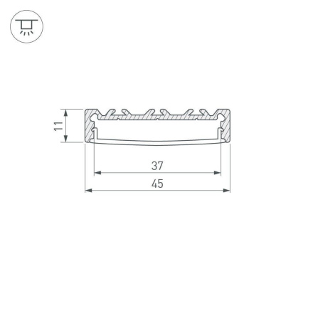 Профиль с экраном Arlight ALU-SUPER-H10-2000 ANOD+FROST 014865