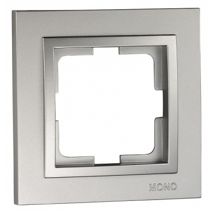Рамка на 1 пост Mono Electric Despina серебро 102-210000-160