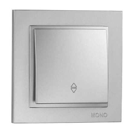 Выключатель одноклавишный проходной Mono Electric Despina 10А 250В серебро 102-212125-109