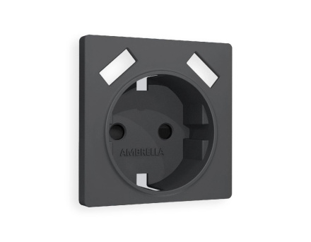 Лицевая панель для розетки с/з со шторками 2USB A+A Ambrella Volt Alfa AP9090