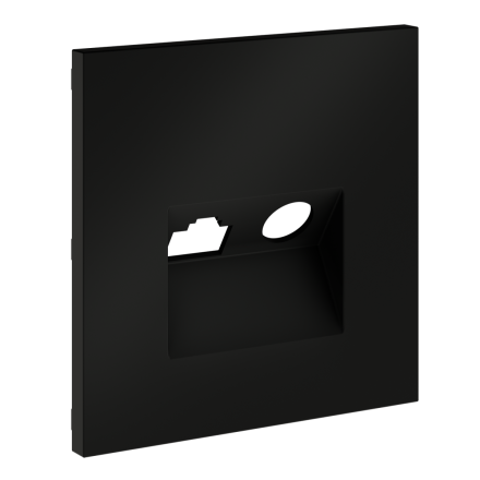 Накладка для розетки TV+RJ45 кат. 6 Voltum S70 (черный матовый) VLS002708
