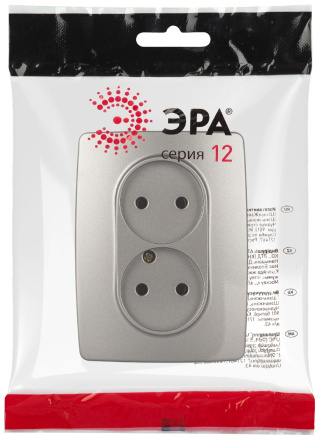 Розетка двухместная Эра 12-2107-16 Б0065644